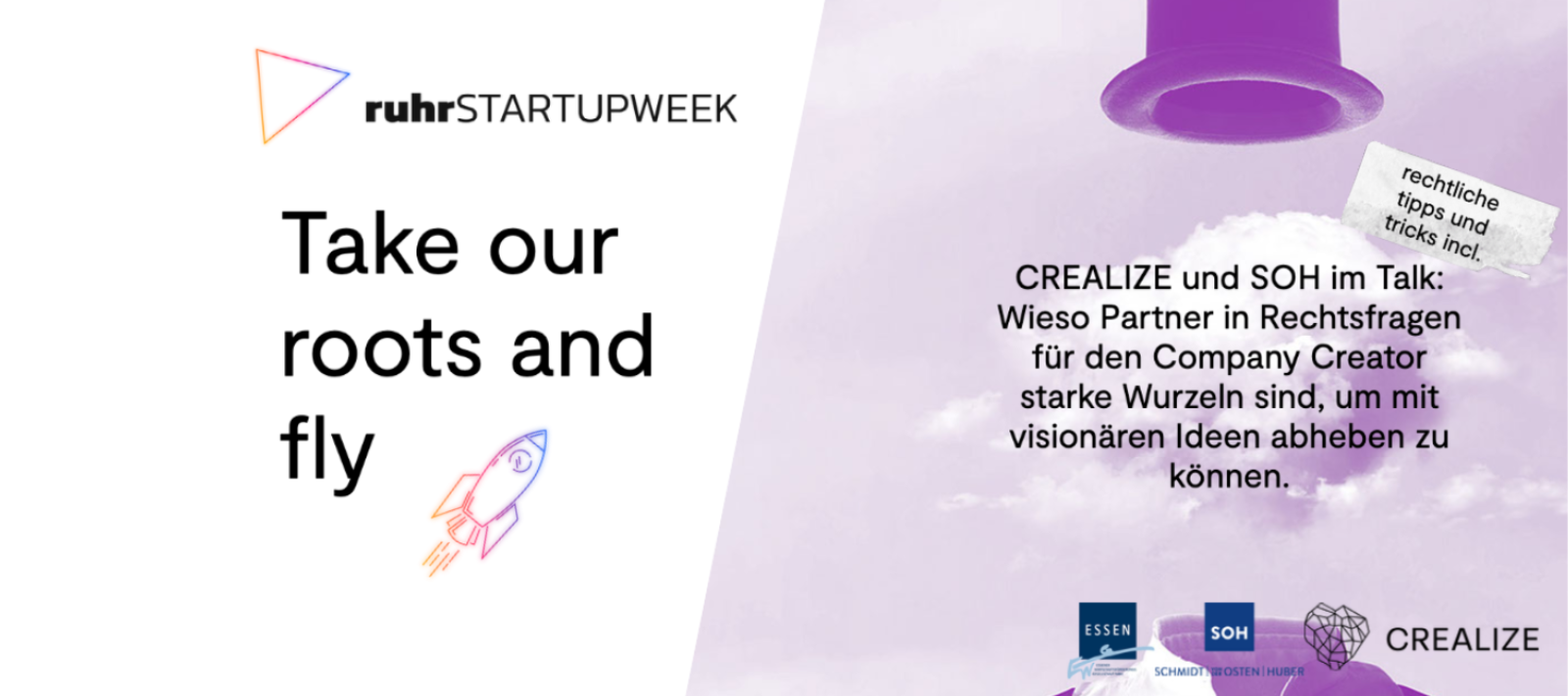 Startup-Essen – Take our roots and fly CREALIZE und SOH im Talk:
