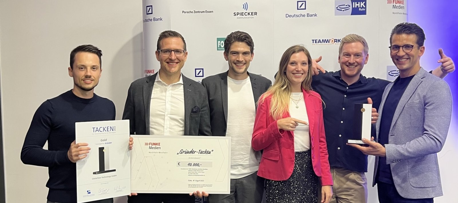 Startup-Essen – Essener Start-up Claimflow gewinnt Gründer-Tacken-Preis 2022