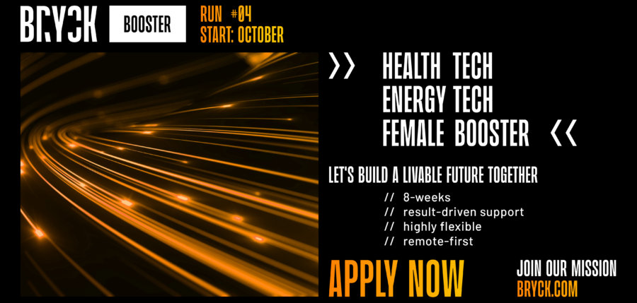 Startup-Essen – Bewerbung zum Run #4 des BRYCK Booster Programm für Healthtech, Energytech & Female Founder